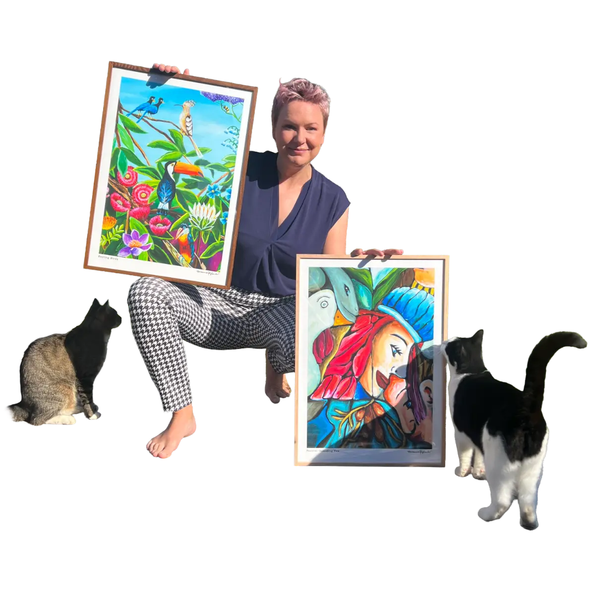 Susanne Rylander with Posters and Cats